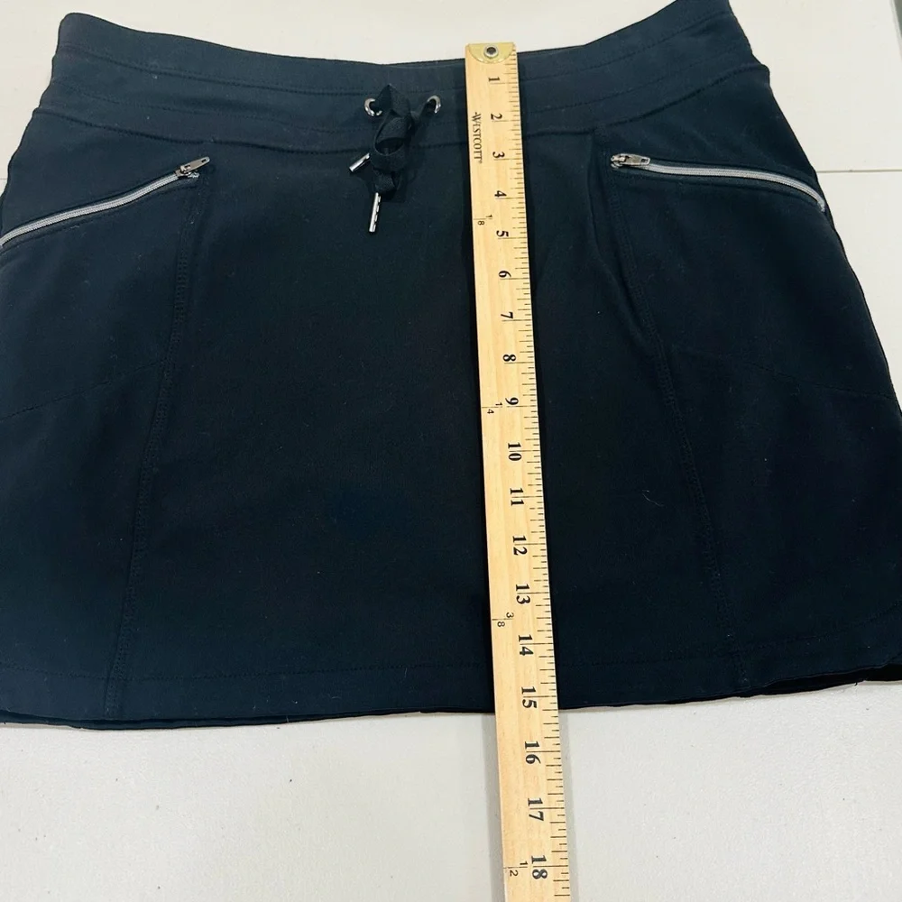 Athleta Womens Black Metro Skort Drawstring Waist Athletic Skort Skirt Sz M‎